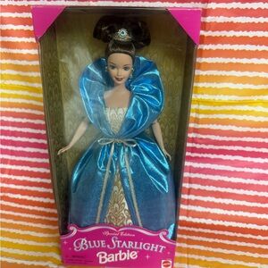 Barbie in Elegant Blue and Gold Gown